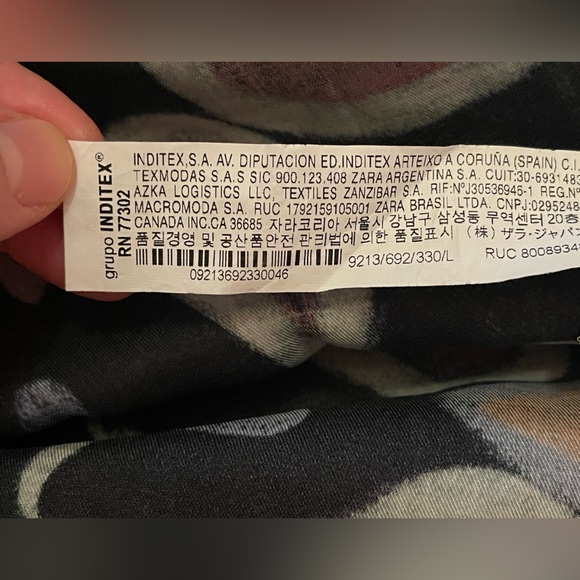 ZARA Printed Long Sleeve Shift Dress Size L - Picture 10 of 12